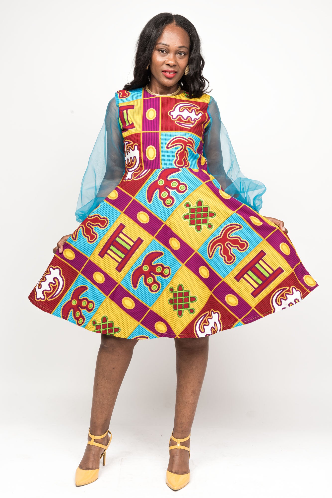 Afia African Print Dress
