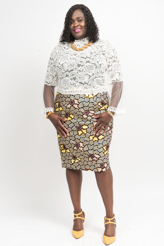 Kisi African Print Skirt