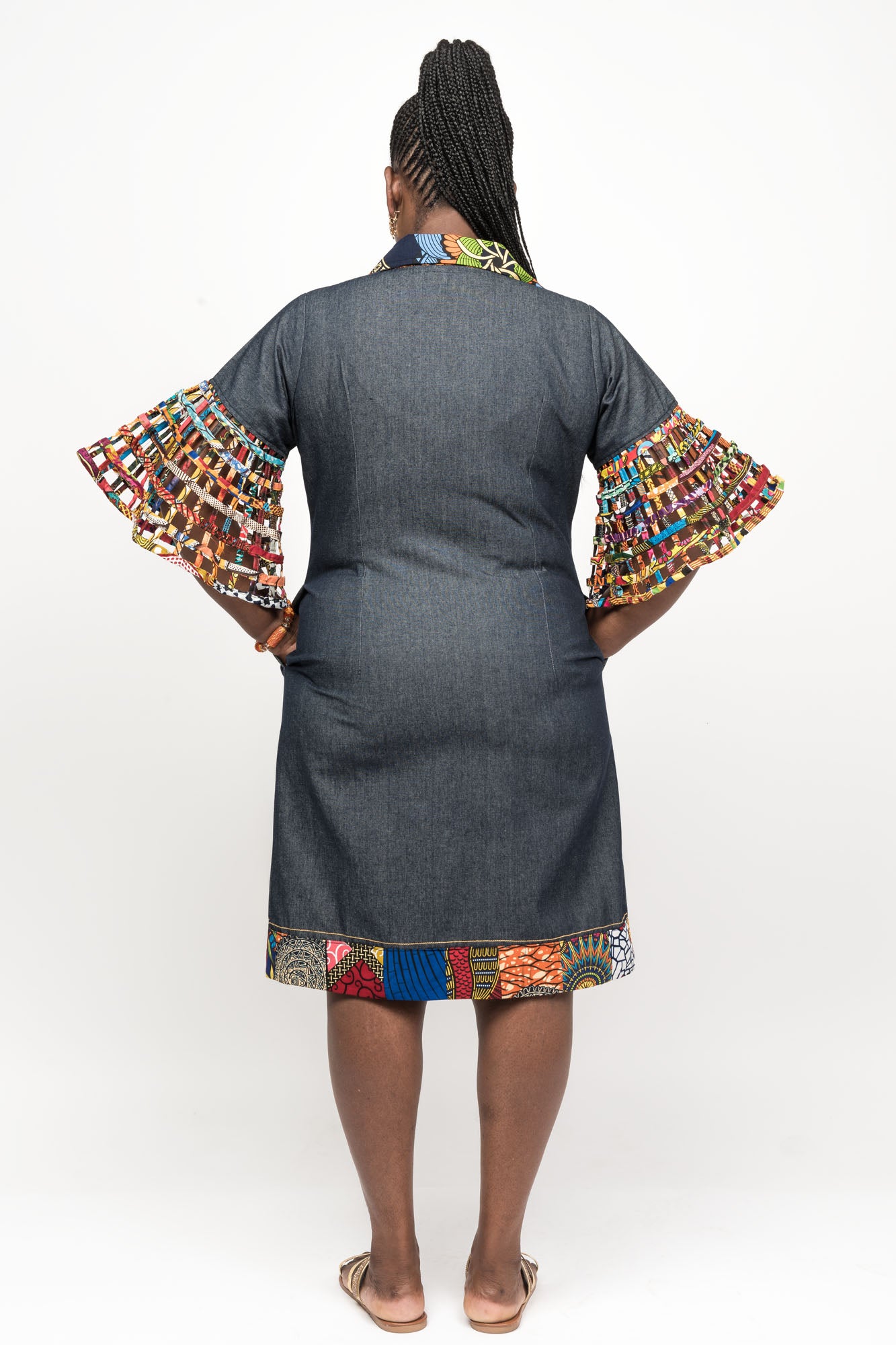 Gyakia African Print Jeans Dress