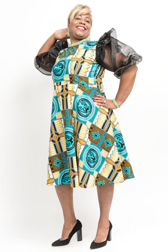 Yihana African Print Dress