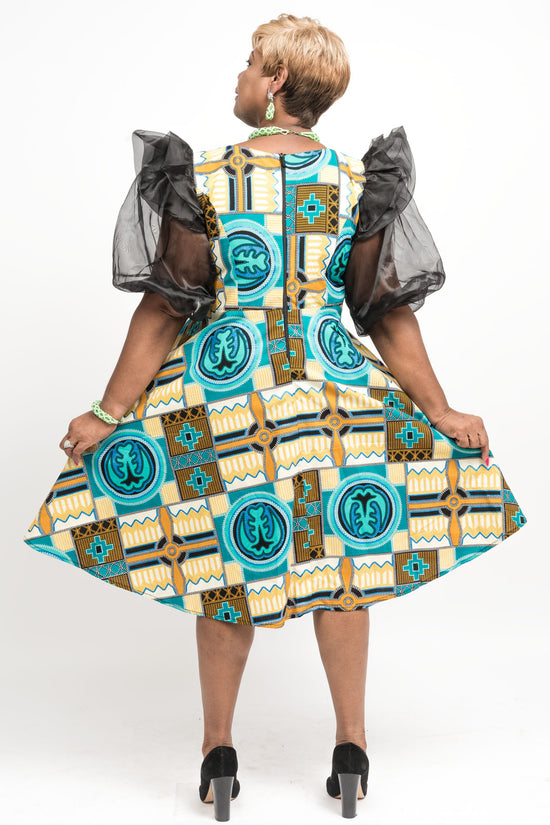 Yihana African Print Dress